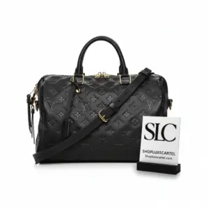 Monogram Embossed Leather Boston Bag with Shoulder Strap 30 M43503