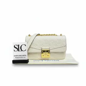 Monogram Embossed Leather Marceau Crossbody Bag in Cream M46201