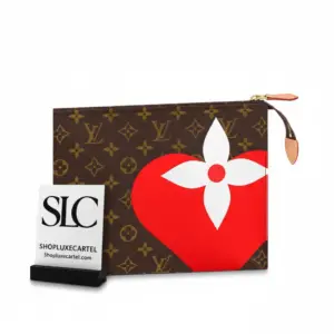 Monogram Heart Print Game On Toiletry Travel Pouch 26 M80282