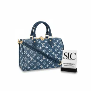 Monogram Jacquard Denim Speedy Boston Crossbody Bag 25 M59609