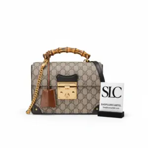 Monogram Padlock Small Shoulder Bag with Bamboo Handle 603221