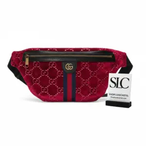 Monogram Pattern Velvet Fanny Pack Waist Belt Bag 574968