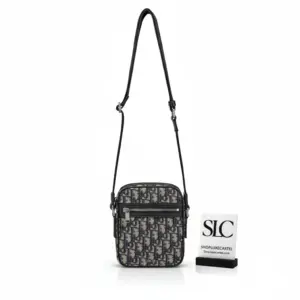 Monogram Print Adjustable Strap Crossbody Messenger Shoulder Pouch
