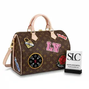 Monogram Print Boston Duffle Bag with Crossbody Strap 30 M43989