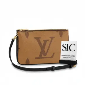 Monogram Print Double Zip Pochette Crossbody Bag M69203