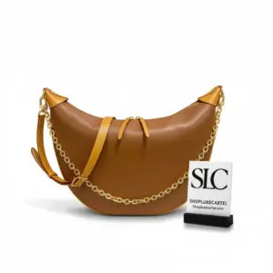 Monogram Print Half-Moon Hobo Shoulder Bag Brown M46311