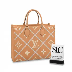 Monogram Print Onthego MM Large Shopper Tote Bag M46015 M46016