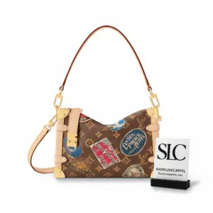 Monogram Print Side Trunk MM with Hotel Labels M47085