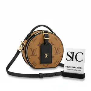 Monogram Reverse Canvas Mini Round Hat Box Crossbody Bag M68276