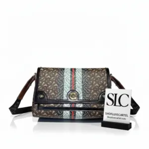 Monogram Stripe E-canvas Foldover Note Crossbody Bag 80193661