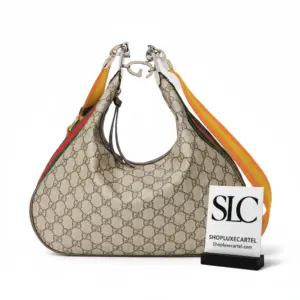 Monogram Supreme Canvas Attache Medium Shoulder Bag Coffee 702823