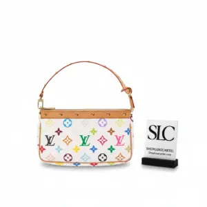 Multicolor Monogram Pochette Accessoires Pouch in White M92649