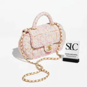Multicolor Tweed Flap Bag with Classic Top Handle AS4569