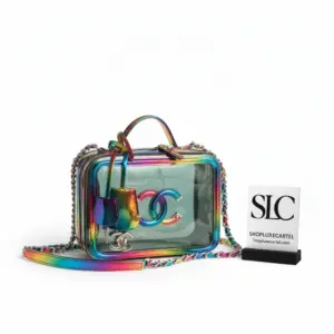 Multicolour Quilted PVC Top Handle Vanity Case Bag A93343