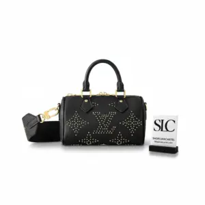 Nano Speedy Black Studded Monogram Empreinte Boston Bag M46745