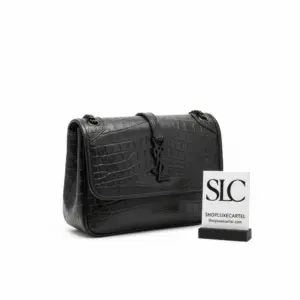 Niki Baby Shoulder Bag in Soft Crocodile-Embossed Leather 533037