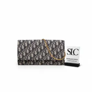 Oblique Monogram Canvas Clutch with Chain Shoulder Bag S5401