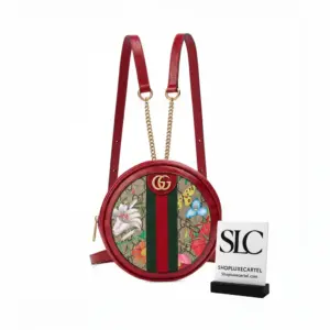 Ophidia GG Flora Print Canvas Mini Dome Backpack 598661