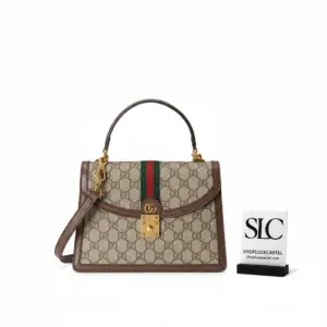 Ophidia Small Top Handle Shoulder Bag with Stripe 651055