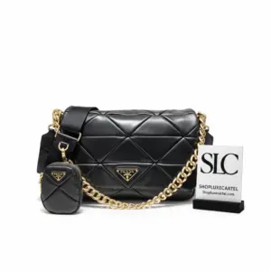 Padded Nappa Leather Patchwork Shoulder Crossbody Bag 1BD291