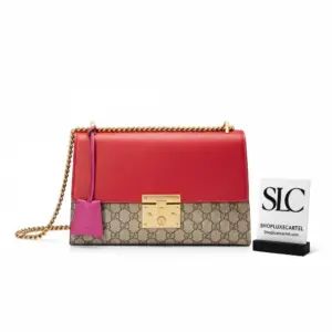 Padlock Medium Monogram Print Flap Closure Shoulder Bag 409486