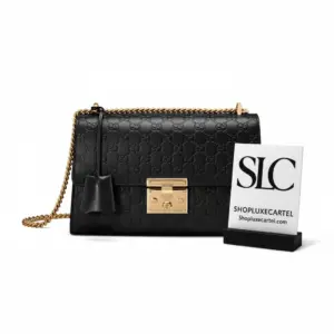 Padlock Medium Signature Monogram Flap Shoulder Bag 409486