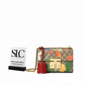 Padlock Shoulder Bag with Tian Floral Bird Print 409487