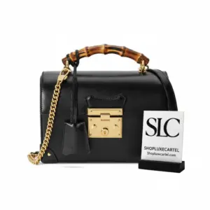 Padlock Small Bamboo Top Handle Shoulder Flap Bag 603221