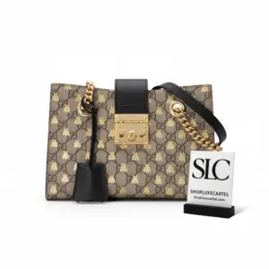 Padlock Small Monogram Canvas Bees Shoulder Bag 498156