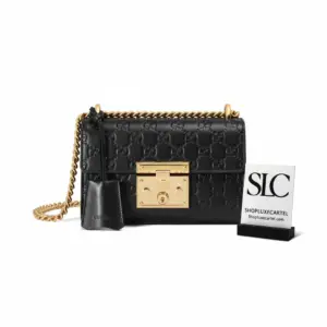 Padlock Small Shoulder Bag with Embossed Signature Print 409487
