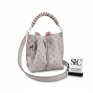 Perforated Leather Drawstring Bucket Hobo Bag Muria M57526