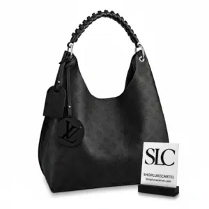 Perforated Leather Hobo Shoulder Bag with Braided Handle M53188 M52950