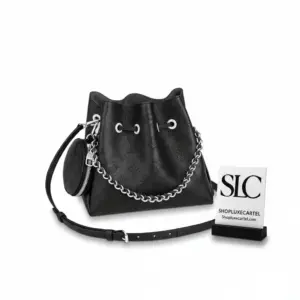 Perforated Mahina Leather Bella Drawstring Bucket Bag M57070