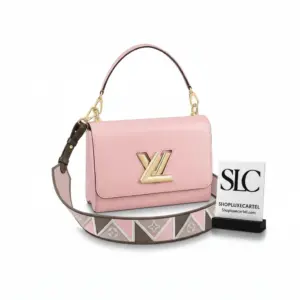 Pink Epi Leather Twist Lock Shoulder Bag MM M59028