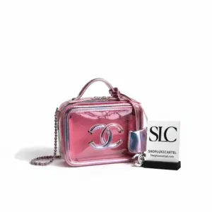 Pink Multicolour PVC Top Handle Cosmetic Travel Case A93343