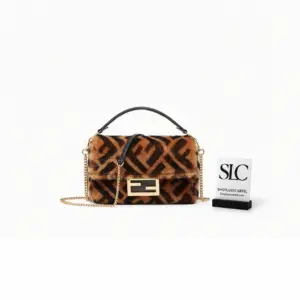 Plush Shearling Mini Baguette Style Shoulder Bag 8BS017