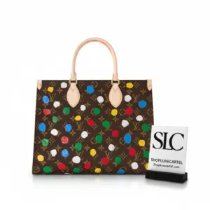 Polka Dot Print Top Handle Tote Bag M46379