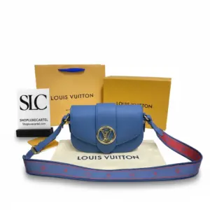 Pont 9 Soft MM Grained Leather Crossbody Bag Blue M58967