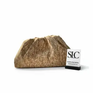 Pouch Clutch Bag in Soft Calfskin Polyester Leather 576227