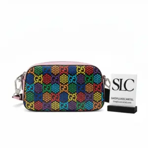 Psychedelic Monogram Print Camera Style Shoulder Bag 574886