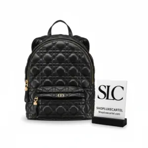 Quilted Cannage Lambskin Leather Small Backpack in Black M9221