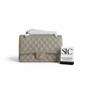 Quilted Caviar Calfskin Leather Classic Shoulder Flap Bag A01112