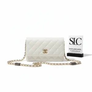 Quilted Caviar Calfskin Leather Wallet On a Chain AP2400