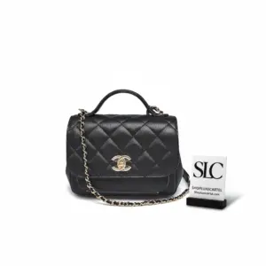 Quilted Caviar Leather Small Top Handle Flap Bag A93749