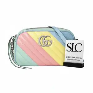 Quilted Chevron Small Shoulder Bag in Pastel Rainbow 447632