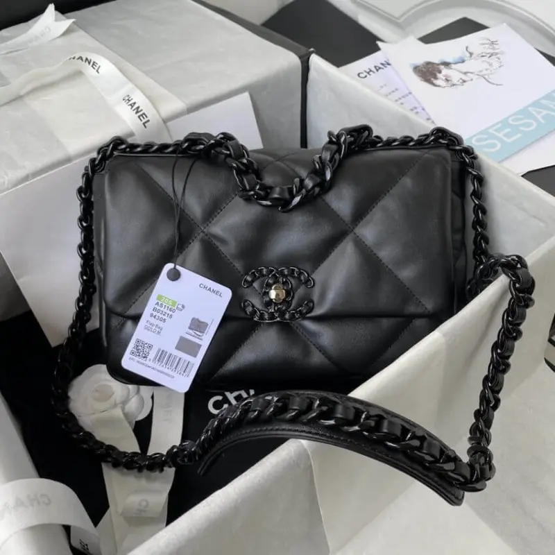 Quilted-Classic-19-Flap-Shoulder-Bag-with-Chain-Strap-AS1160-B02511-Black-Quilted-Classic-19-Flap-Shoulder-Bag-with-Chain-Strap-AS1160-B02511-Black-1.webp