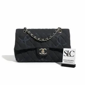 Quilted Denim Classic Flap Medium Shoulder Bag AS2071