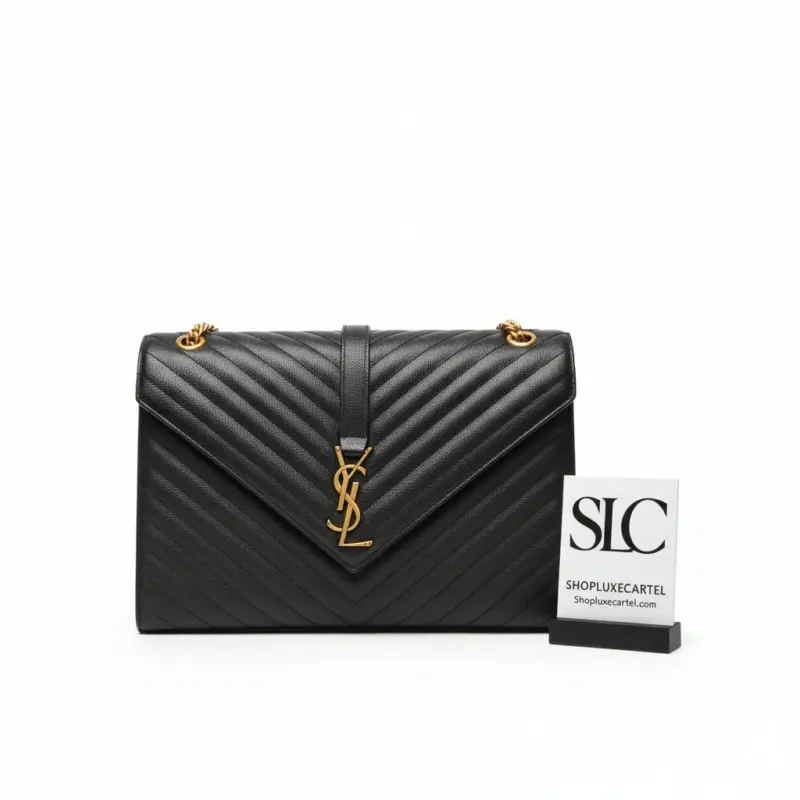 Quilted-Grain-Leather-Envelope-Chain-Shoulder-Bag-Black-396910-1.webp