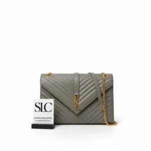 Quilted Grained Leather Large Envelope Shoulder Chain Bag 396910