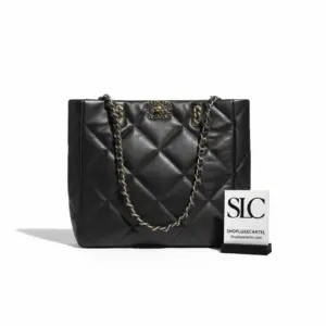 Quilted Lambskin Leather 19 Large Shopping Tote Bag AS3519